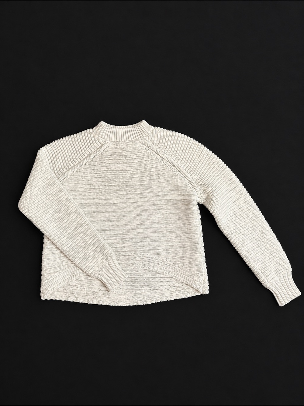 Alexander Wang Cream Ribbed Crewneck Sweater